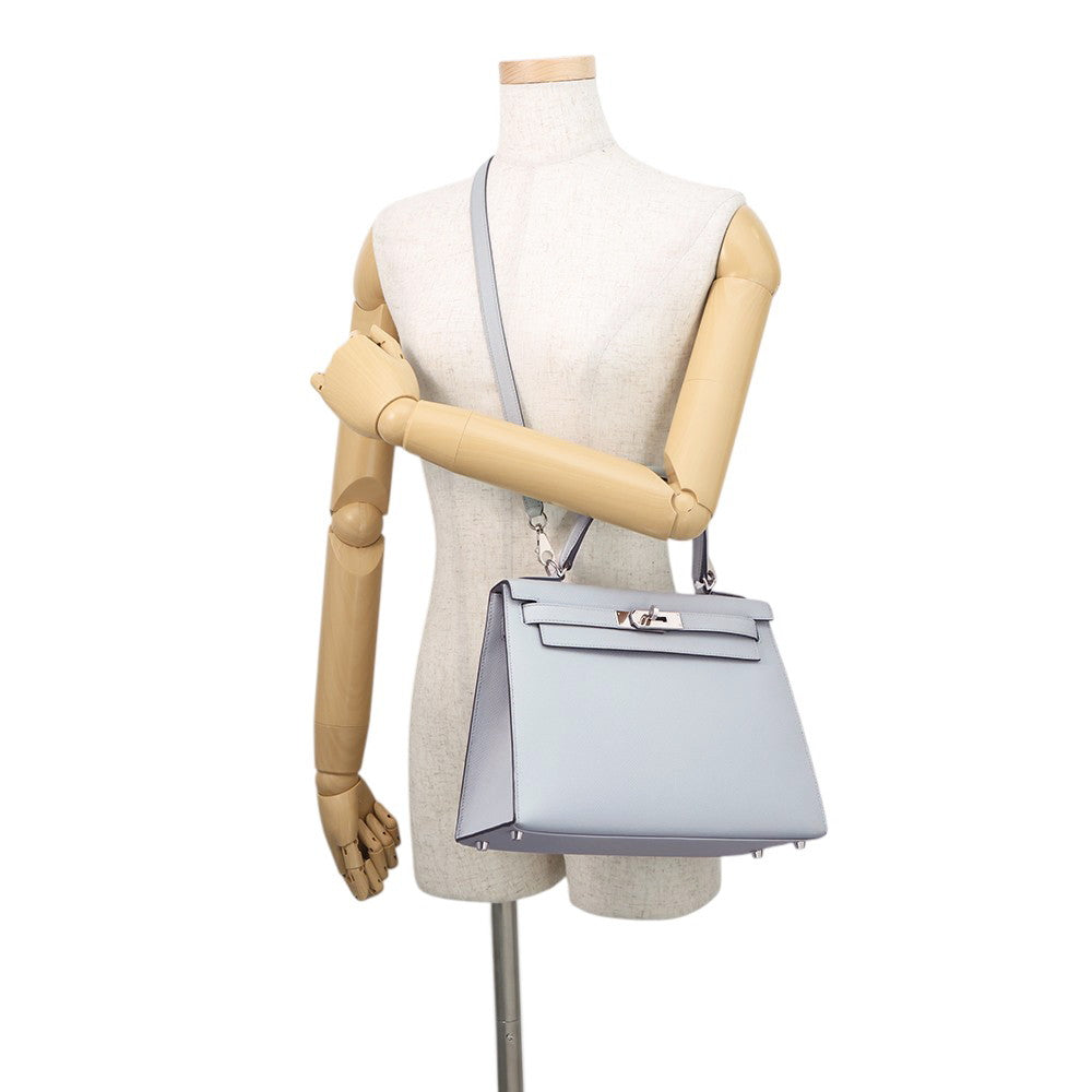 HERMES Kelly Sellier Blue Gacier Epsom Size 28