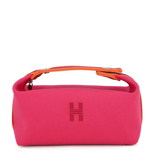 HERMES Brid a Black Hibiscus Canvas Size PM