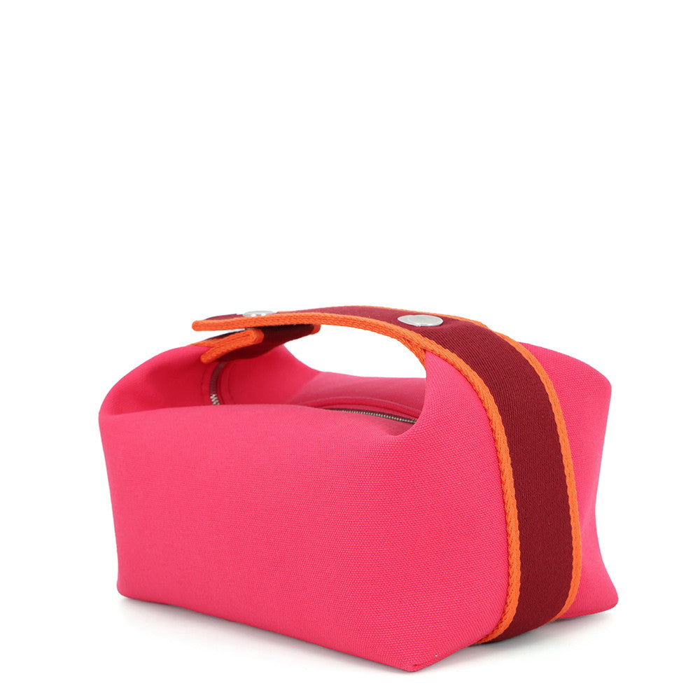 HERMES Brid a Black Hibiscus Canvas Size PM