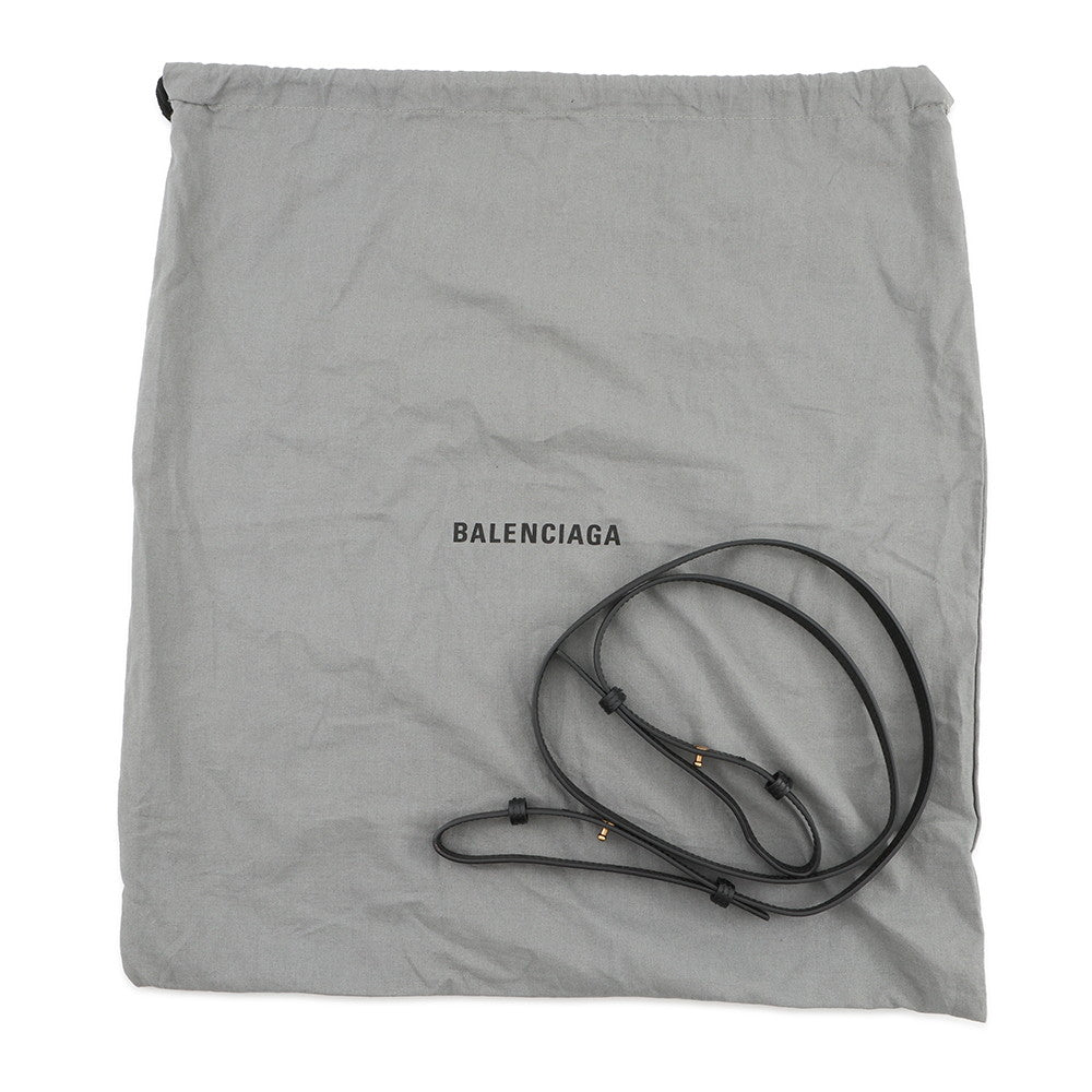 BALENCIAGA Hardware 2WAY Bag Small White/Black671402 Canvas Leather Size S