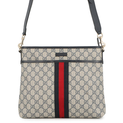 GUCCI Cherie Shoulder Bag Beige/Navy/Red388926 GG Supreme Leather