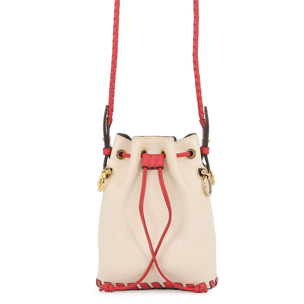 FENDI Mini Montresor 2WAY Bag Ivory/Red8BS010 Leather