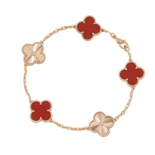 Van Cleef & Arpels Vintage Alhambra 5 Motif BraceletVCARP7RP00 18K Pink Gold