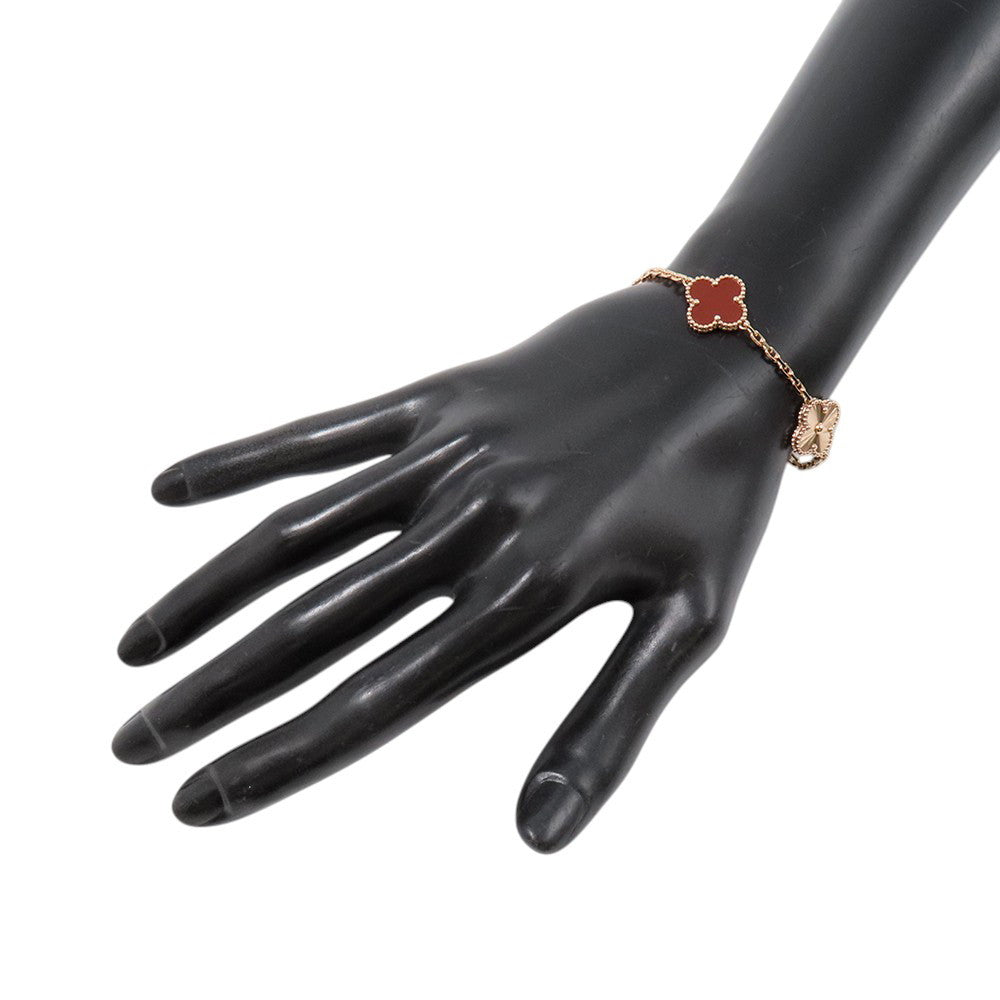 Van Cleef & Arpels Vintage Alhambra 5 Motif BraceletVCARP7RP00 18K Pink Gold