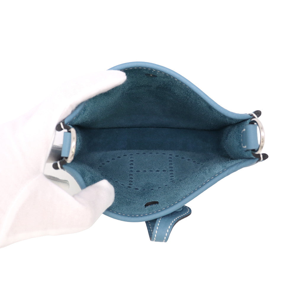 HERMES Evelyne Long New Blue Jean Taurillon Clemence Size TPM