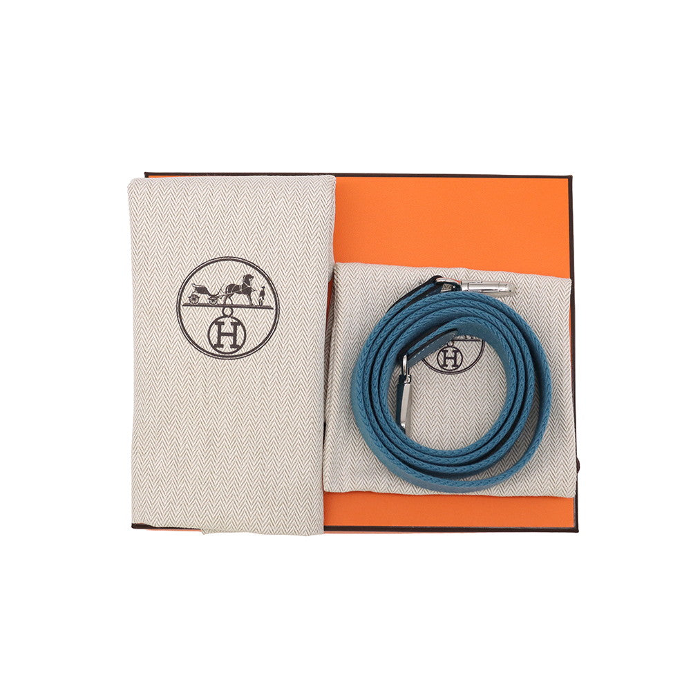 HERMES Evelyne Long New Blue Jean Taurillon Clemence Size TPM