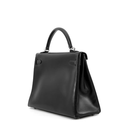 HERMES Kelly Retourne Black Chamonix Size 32