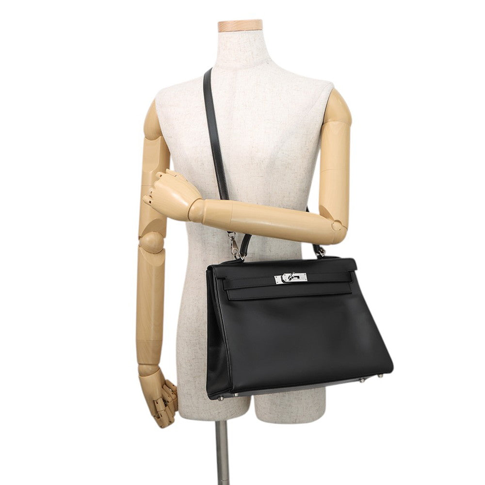 HERMES Kelly Retourne Black Chamonix Size 32