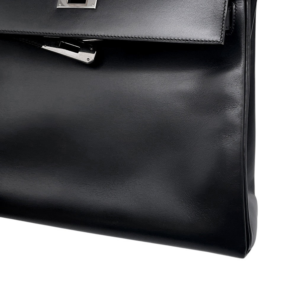 HERMES Kelly Retourne Black Chamonix Size 32