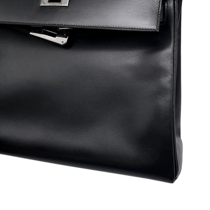 HERMES Kelly Retourne Black Chamonix Size 32