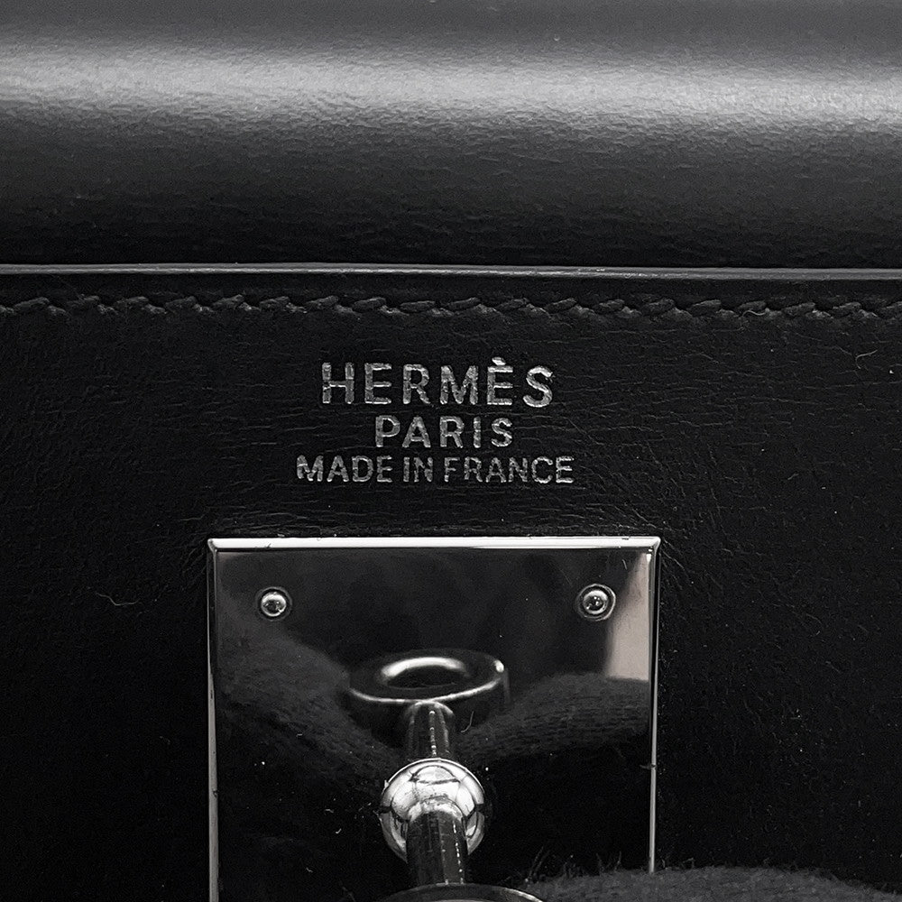 HERMES Kelly Retourne Black Chamonix Size 32