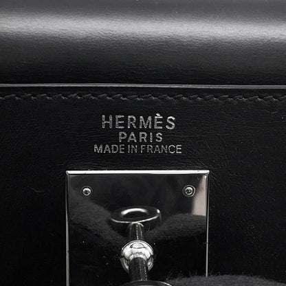 HERMES Kelly Retourne Black Chamonix Size 32