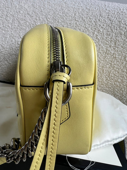 Gucci GG Pale Yellow Marmont Small Shoulder Bag (RRP £1440)