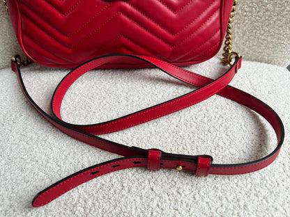 Gucci GG Red Marmont Small Shoulder Bag (RRP £1,440)