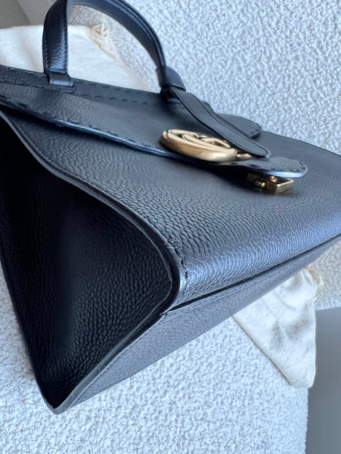 Gucci GG Black Medium Marmont Top Handle Bag