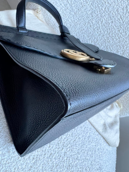 Gucci GG Black Medium Marmont Top Handle Bag
