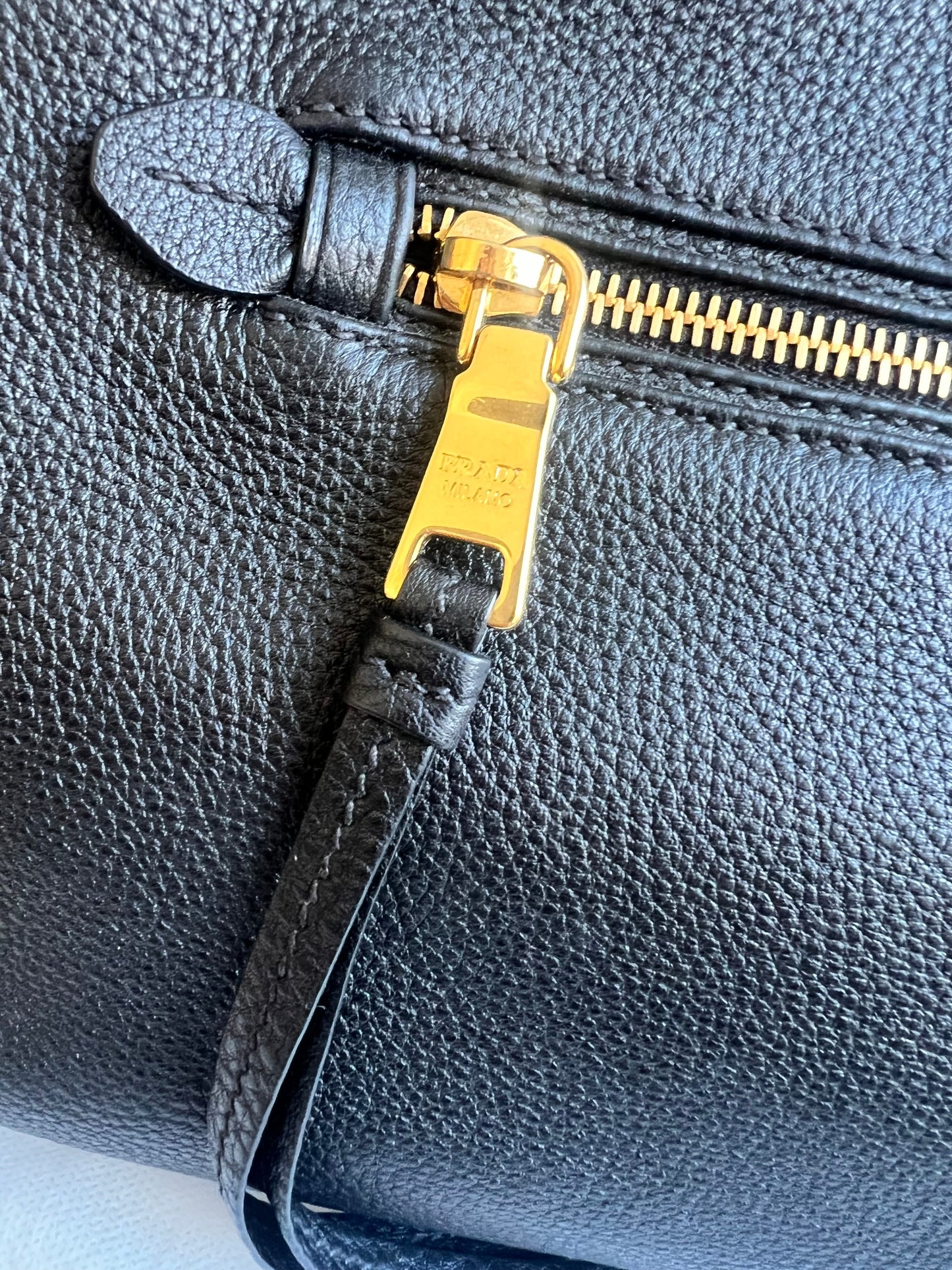 Prada Black Vitello Daino Tote