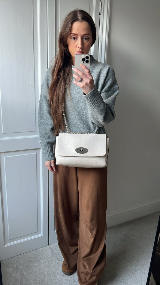 Mulberry White Medium Lily with Silver Hardware (RRP £1095)