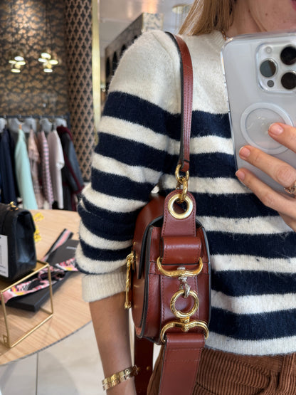 Tess Small Crossbody Bag in Sepia Brown