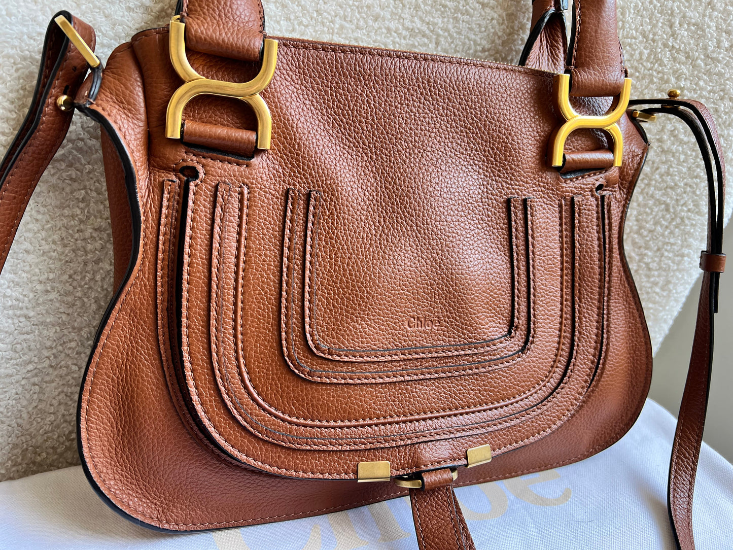 Chloe Tan Small Marcie Double Carry Bag (RRP £1690)