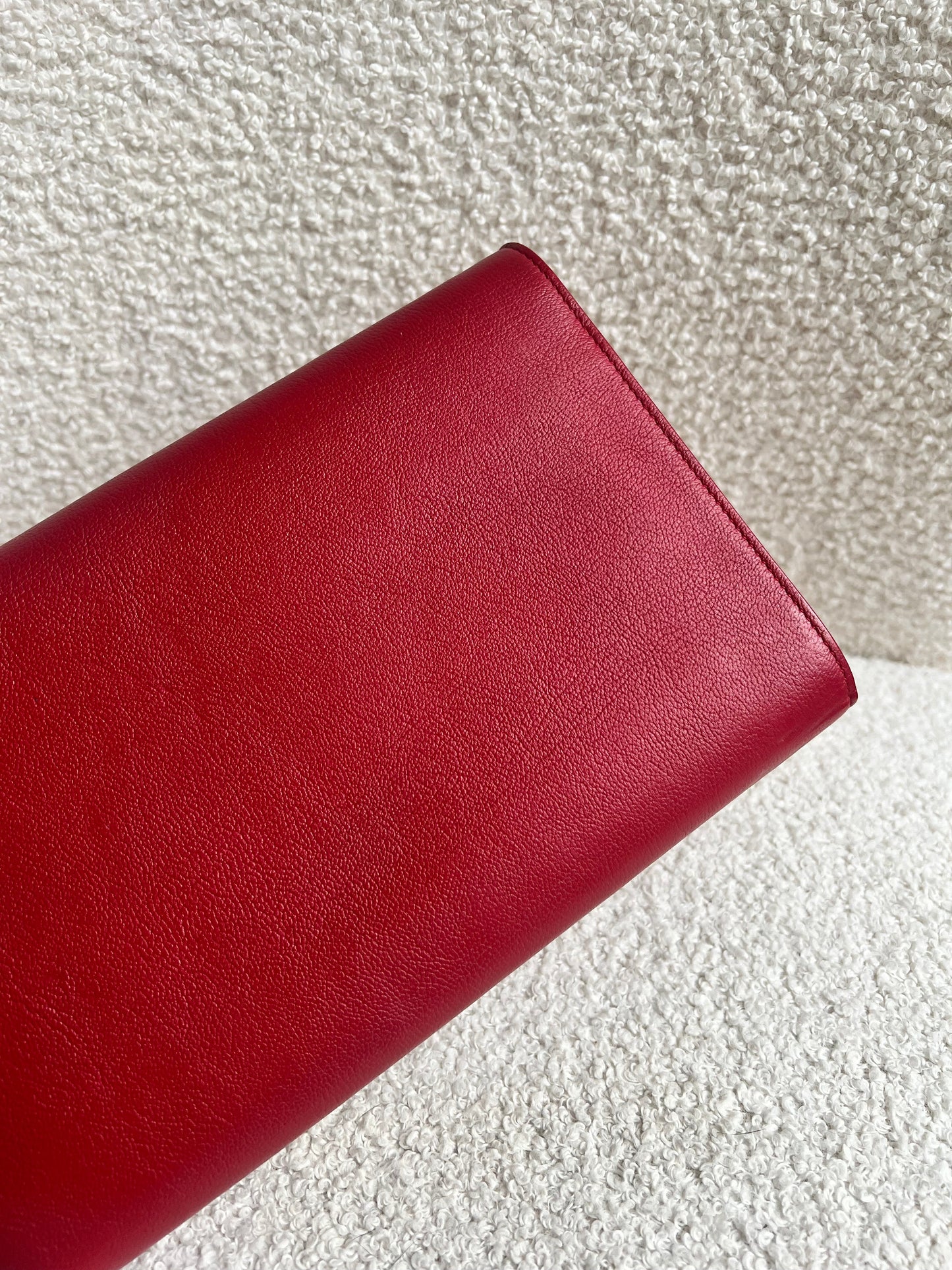 Yves Saint Laurent (YSL) Red Belle de Jour Chain Wallet Clutch