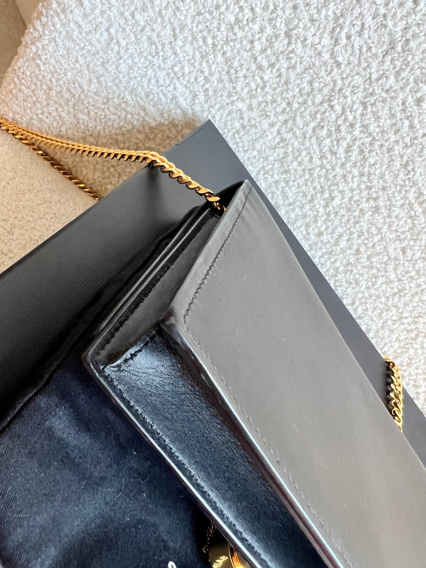 Yves Saint Laurent (YSL) Black Kate Tassel Chain Wallet Gold Hardware (RRP £1,440)