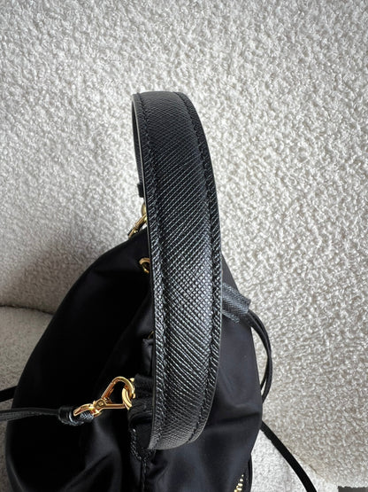 Prada Re-Nylon Duet Black Bucket Bag (RRP £1380)