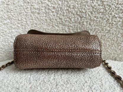 Mulberry Metallic Mushroom Mini Lily with gold Hardware