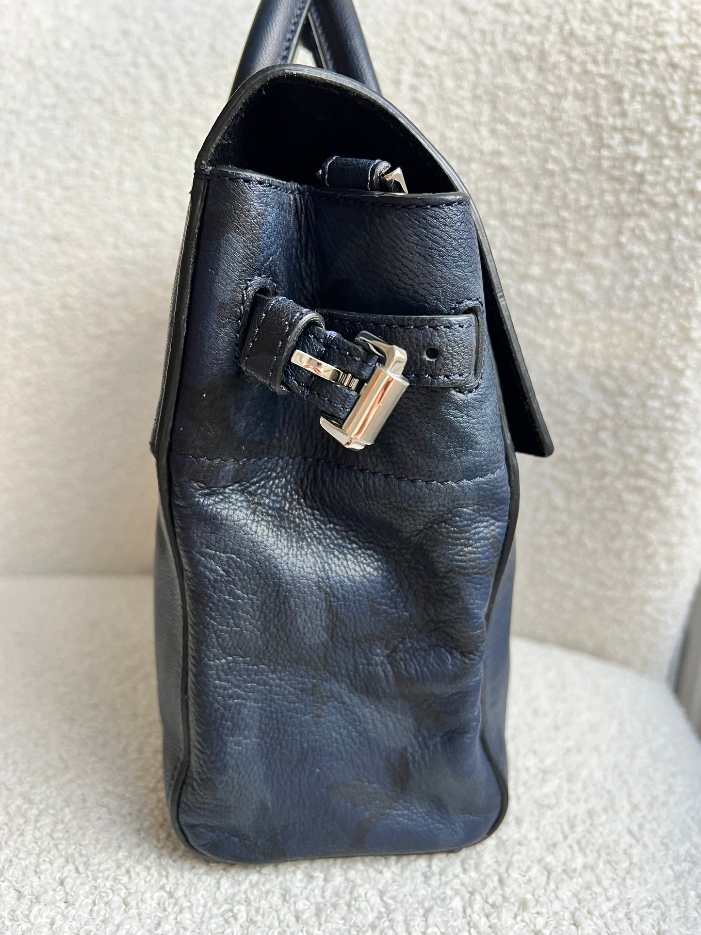 Mulberry Mini Cara Backpack in Midnight Blue Camo Printed Goat (RRP £995)