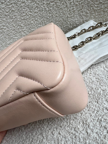 Gucci GG Pink Beige Marmont Mini Shoulder Bag (RRP £1,890)