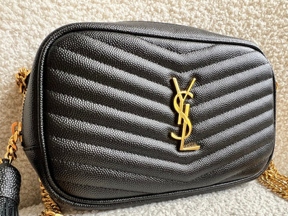 Yves Saint Laurent (YSL) Black Mini Lou Camera Bag (RRP £1285)