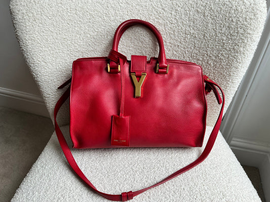 Yves Saint Laurent (YSL) Red Small Cabas Chyc Bag (RRP £1,350)