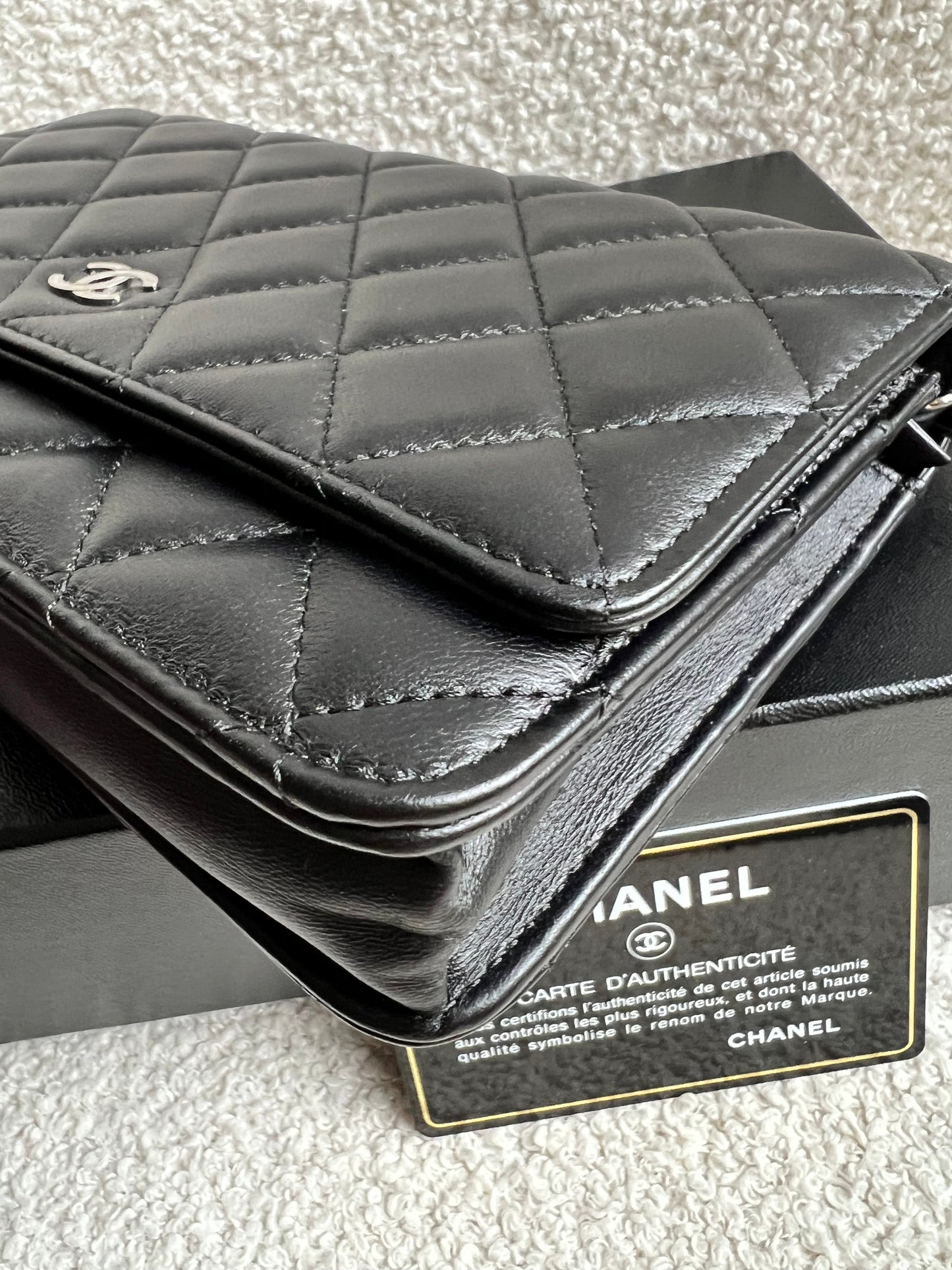 Chanel Wallet on Chain in Black Lambskin Silver Hardware (RRP £2,930)