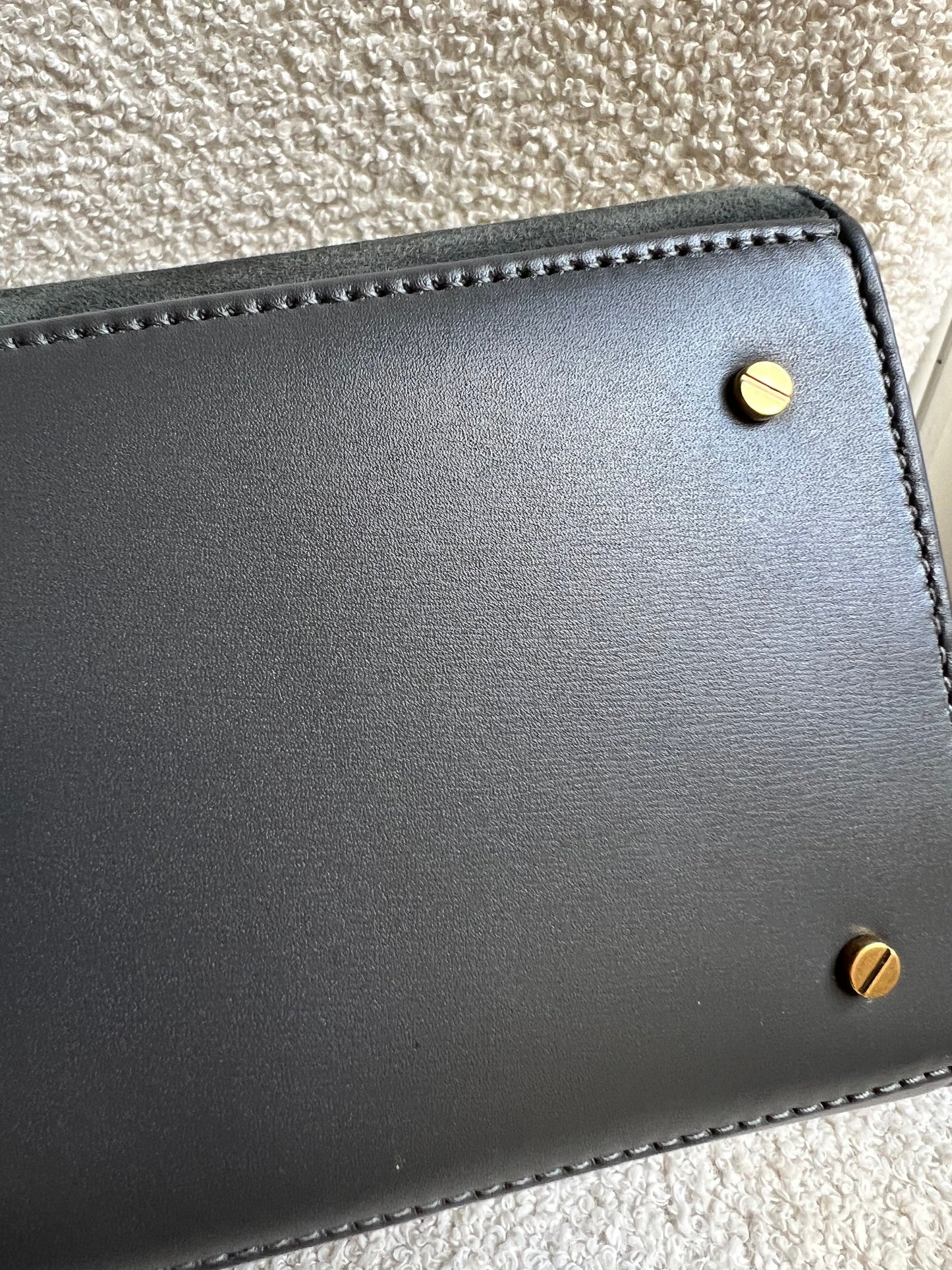 Saint Laurent YSL Cassandra Top Handle with Strap in Storm Grey Calfskin & Suede (RRP £2740)