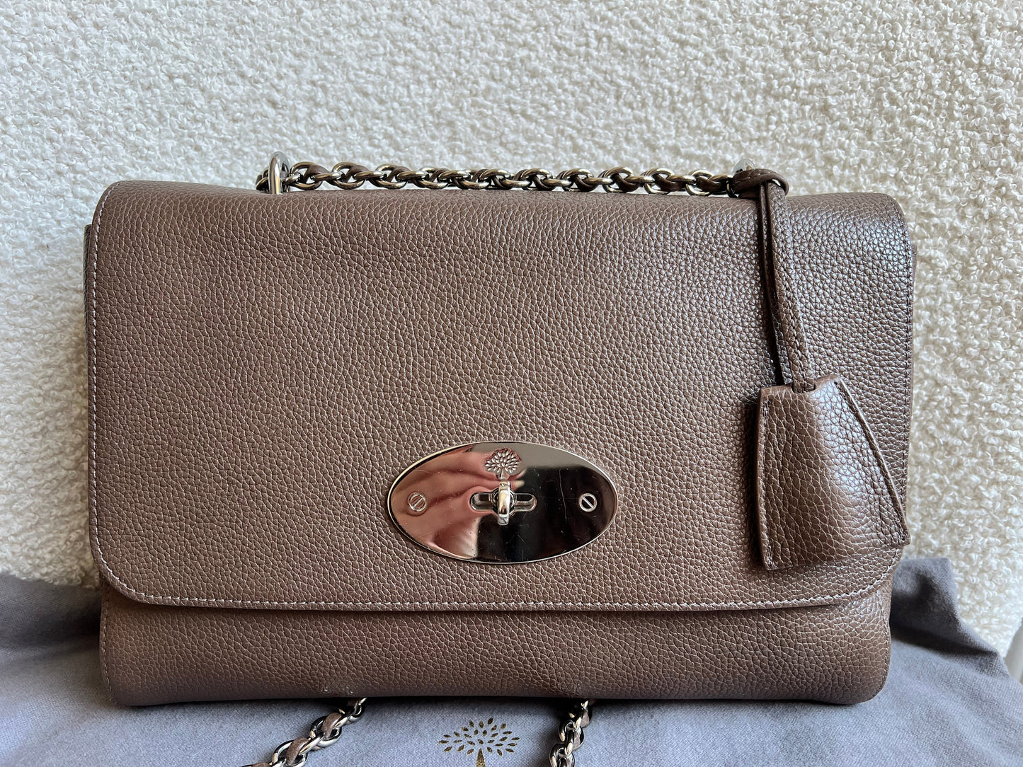 Mulberry Taupe Medium Lily with Silver Hardware (RRP £1095)