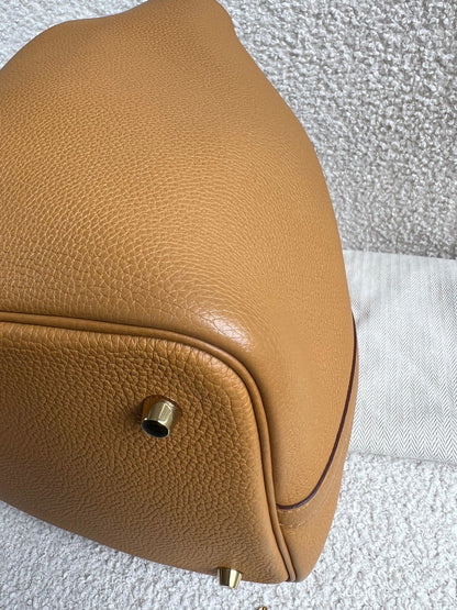 Hermes Picoton 22 in Sesame Clemence Leather with gold hardware