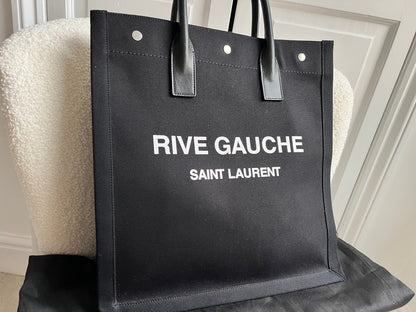 Yves Saint Laurent Rive Gauche NS Tote in Canvas and Printed Leather (RRP £1380)
