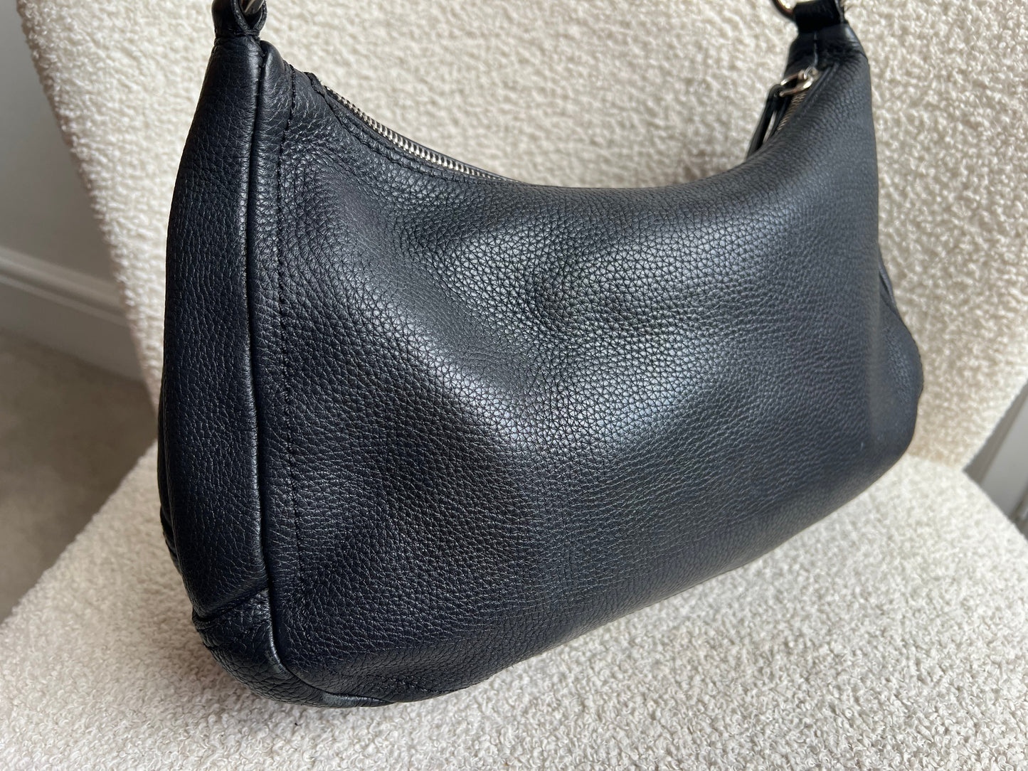 Prada Belted Zip Shoulder Bag Vitello Daino