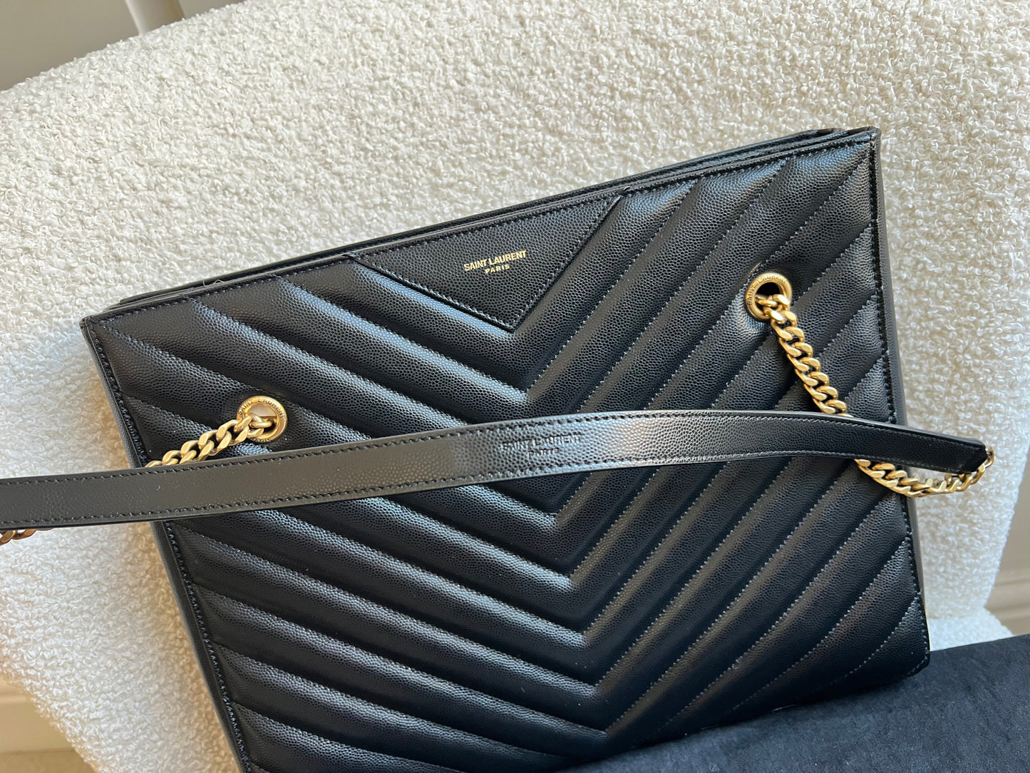 Yves Saint Laurent (YSL) Black Tribeca Shopper Tote