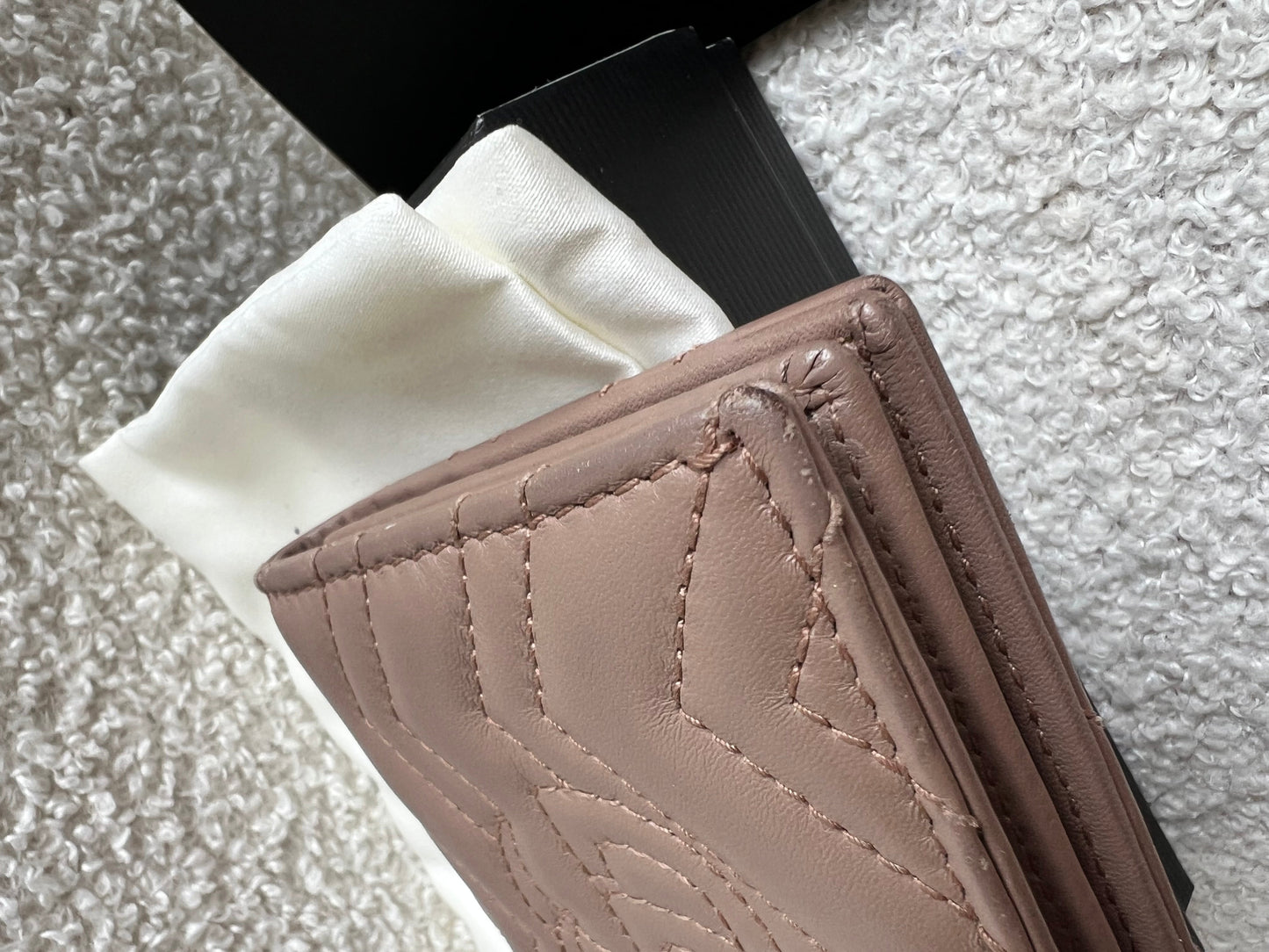 Gucci GG Dusty Pink Marmont Matelassé Card Case Wallet (RRP £410)