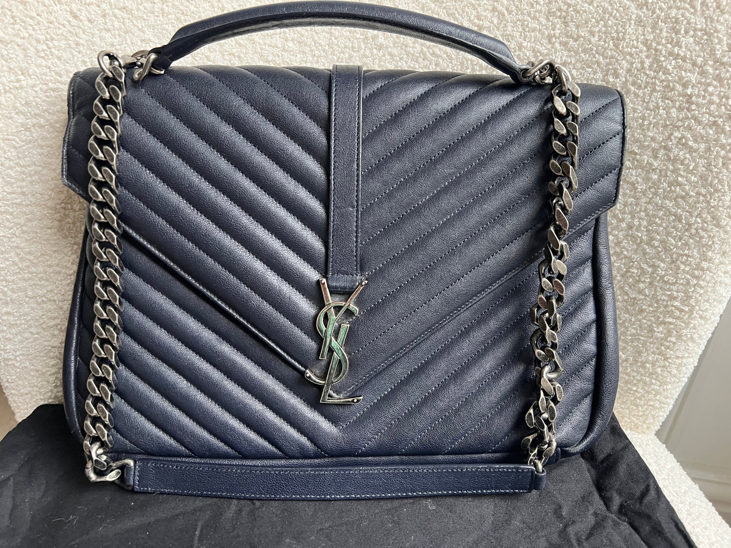 Yves Saint Laurent (YSL) Navy Large College (RRP £2,280)
