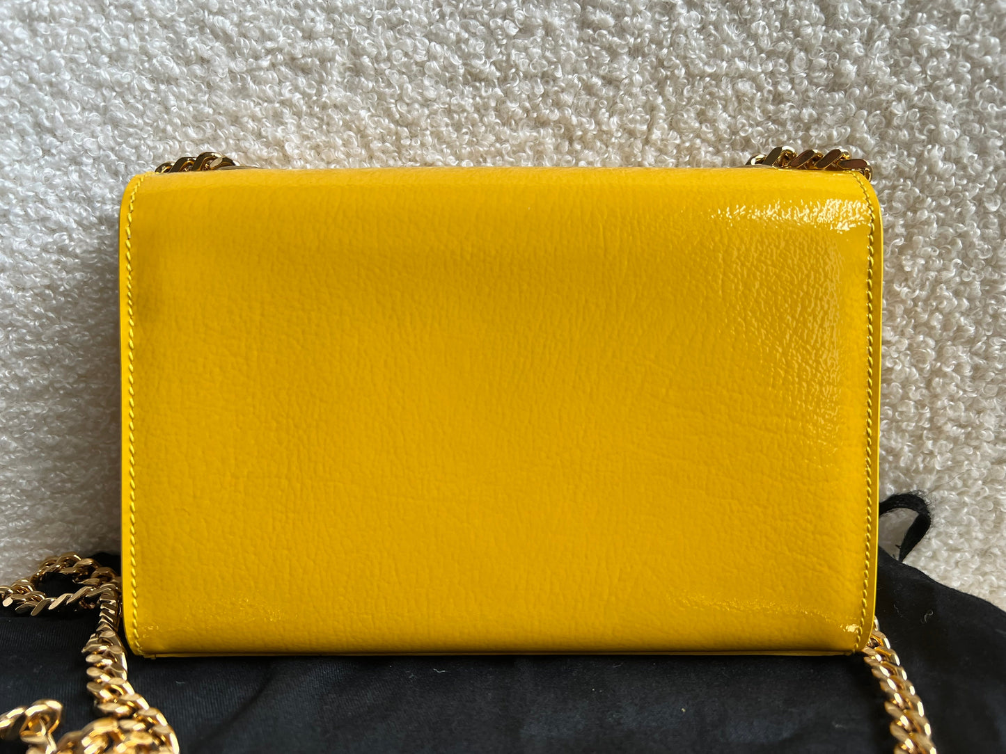 Yves Saint Laurent (YSL) Small Kate Yellow Patent with Gold Hardware (RRP £1,440)