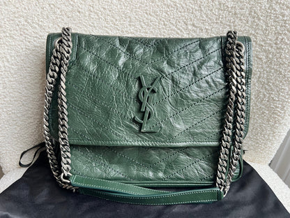 Yves Saint Laurent (YSL) Green Medium Niki Chain Bag (RRP £2430)