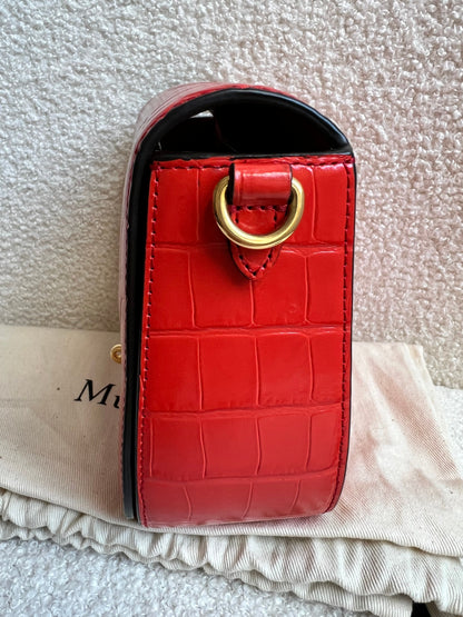 Mulberry Red Croc Small Darley Satchel  (RRP £599)