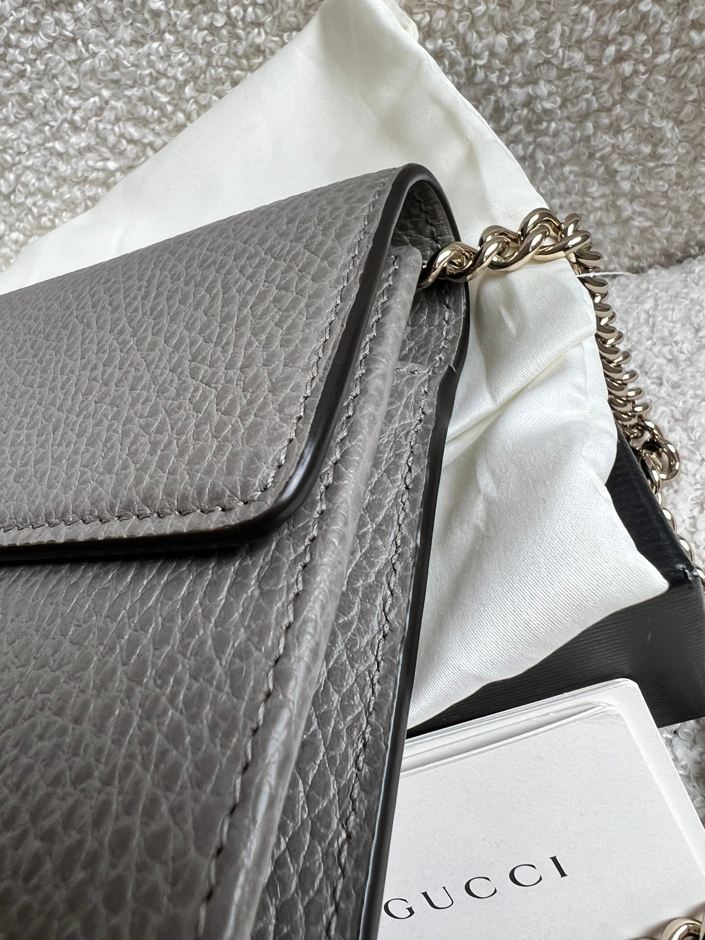 Gucci Dollar Grey Interlocking Chain Wallet