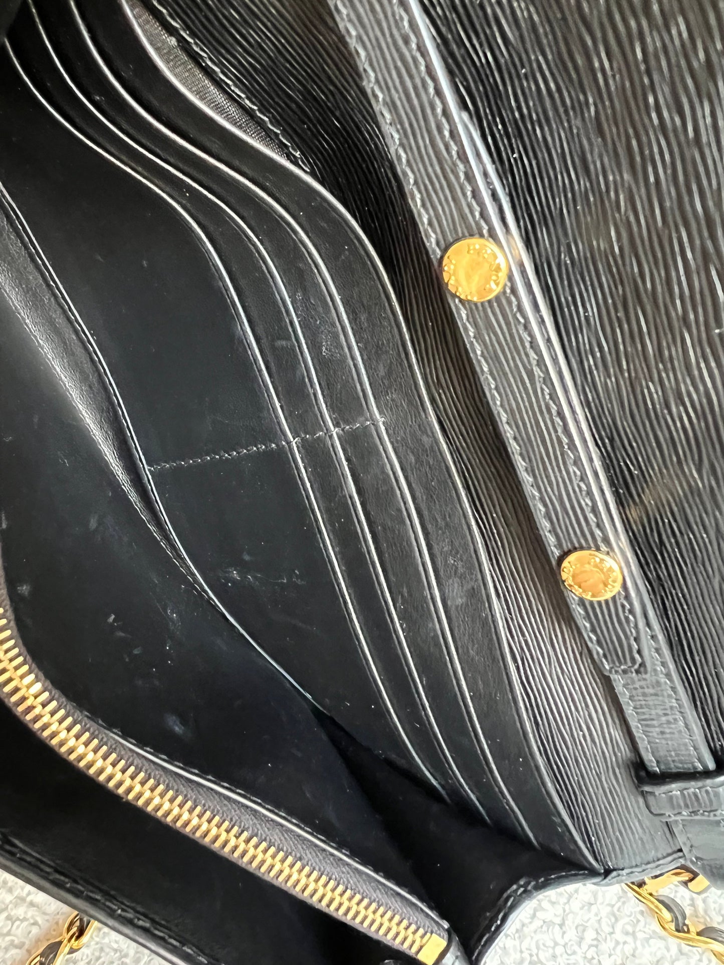 Prada Black Saffiano Wallet on Chain with Gold Hardware