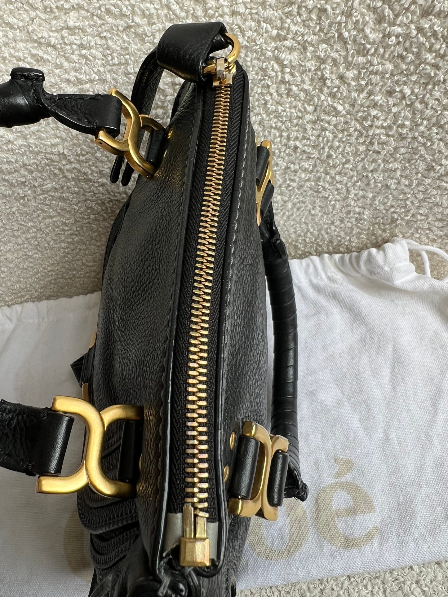 Chloe Black Mini Marcie Double Carry Bag
