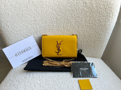 Yves Saint Laurent (YSL) Small Kate Yellow Patent with Gold Hardware (RRP £1,440)