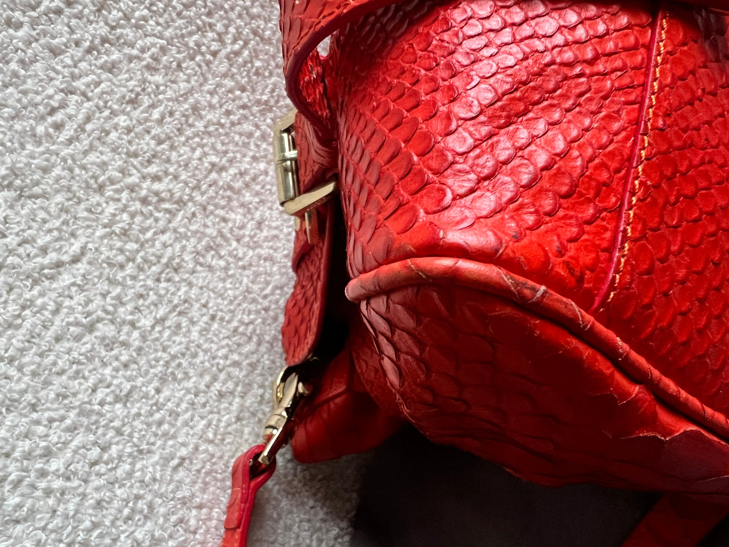 Mulberry Flame Red Silky Snake Print Regular Alexa (RRP £1100)