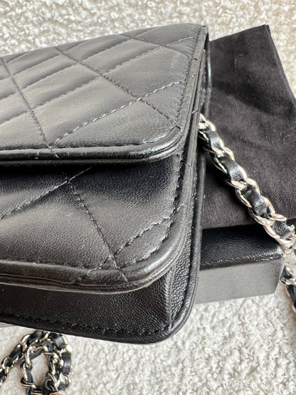Chanel Wallet on Chain in Black Lambskin Silver Hardware (RRP £2,930)